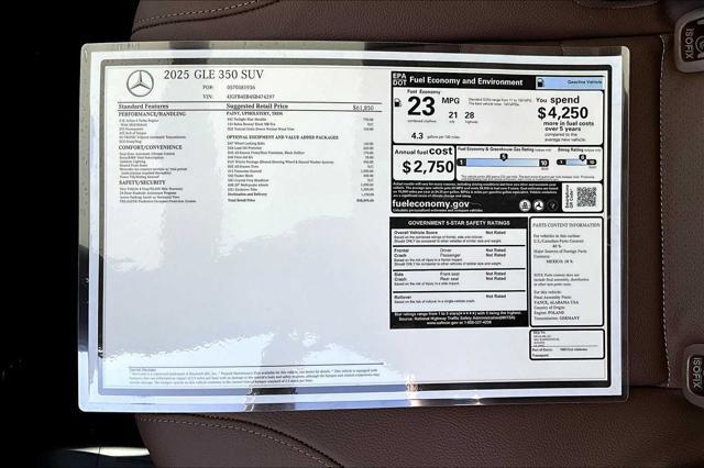 new 2025 Mercedes-Benz GLE 350 car, priced at $68,895