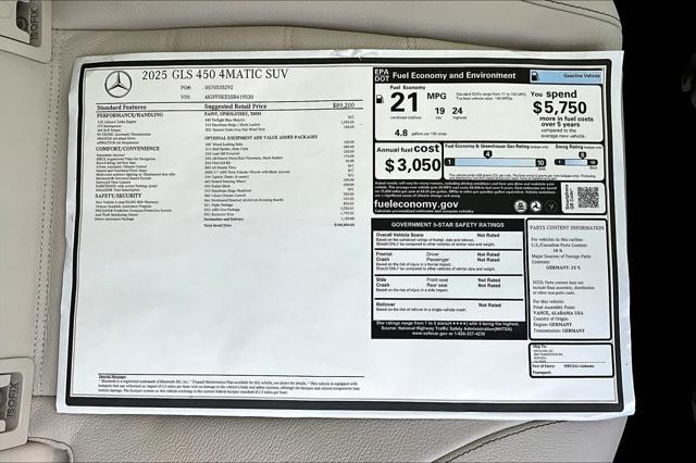 new 2025 Mercedes-Benz GLS 450 car, priced at $100,800