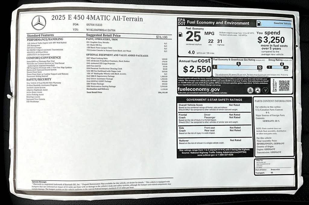 used 2025 Mercedes-Benz E-Class car, priced at $76,777