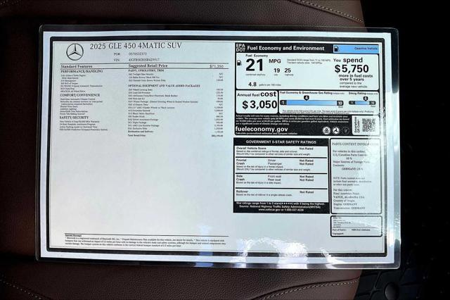 new 2025 Mercedes-Benz GLE 450 car, priced at $83,195