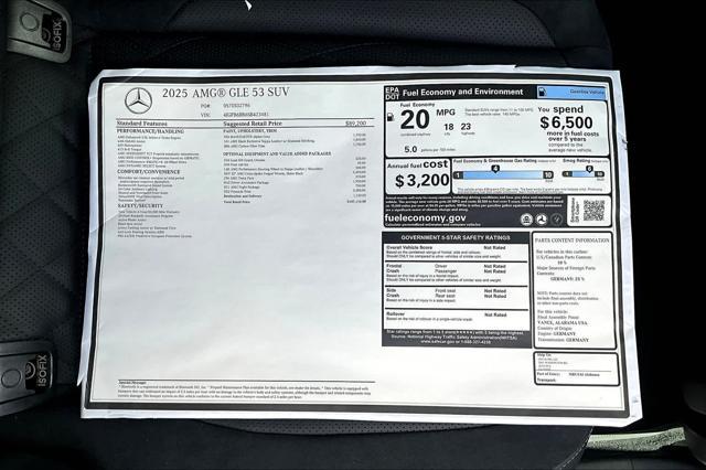 new 2025 Mercedes-Benz AMG GLE 53 car, priced at $107,115