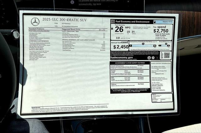new 2025 Mercedes-Benz GLC 300 car, priced at $56,350