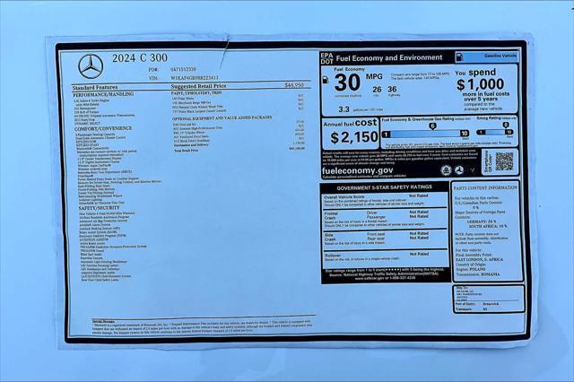 new 2024 Mercedes-Benz C-Class car, priced at $49,185