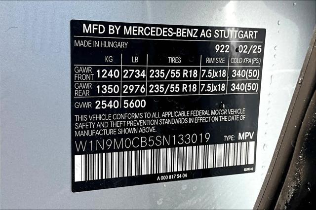 new 2025 Mercedes-Benz EQB 250 car, priced at $59,950