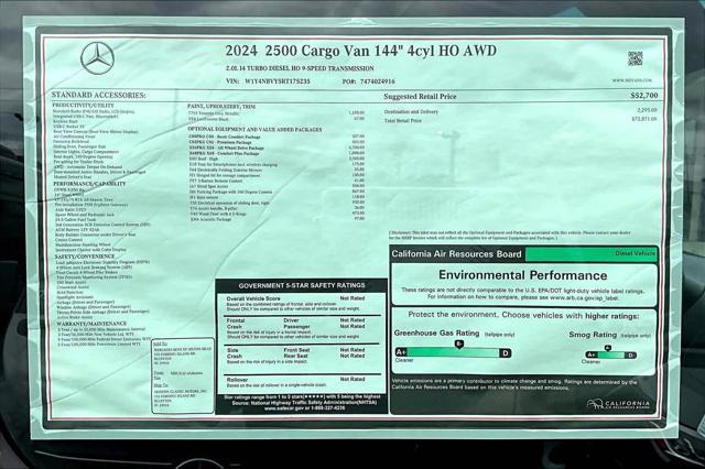 new 2024 Mercedes-Benz Sprinter 2500 car, priced at $72,871