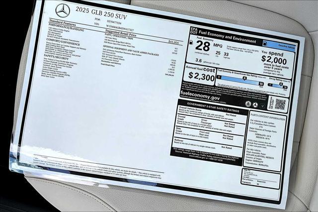 new 2025 Mercedes-Benz GLB 250 car, priced at $49,580