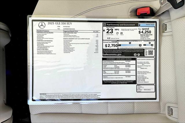 new 2025 Mercedes-Benz GLE 350 car, priced at $68,625