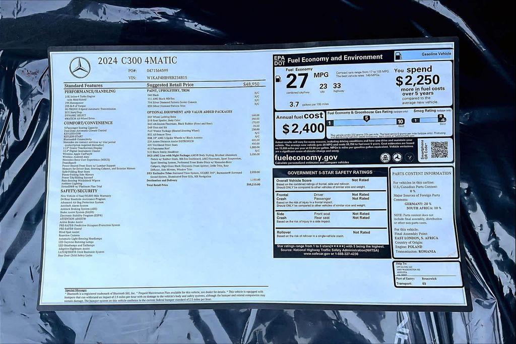 used 2024 Mercedes-Benz C-Class car, priced at $48,777