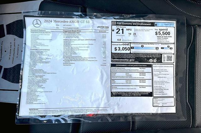 new 2024 Mercedes-Benz AMG GT 53 car, priced at $132,655