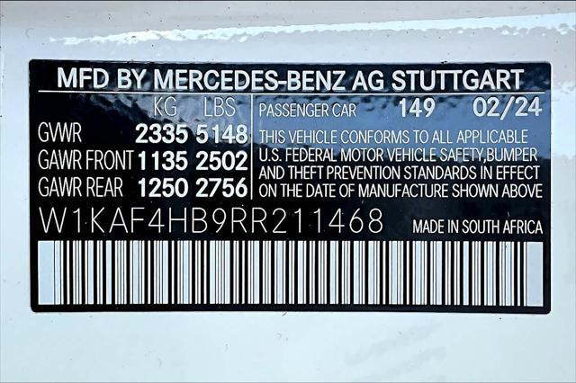 new 2024 Mercedes-Benz C-Class car, priced at $50,295