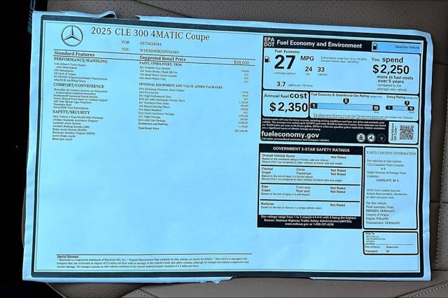 new 2025 Mercedes-Benz CLE 300 car, priced at $67,105