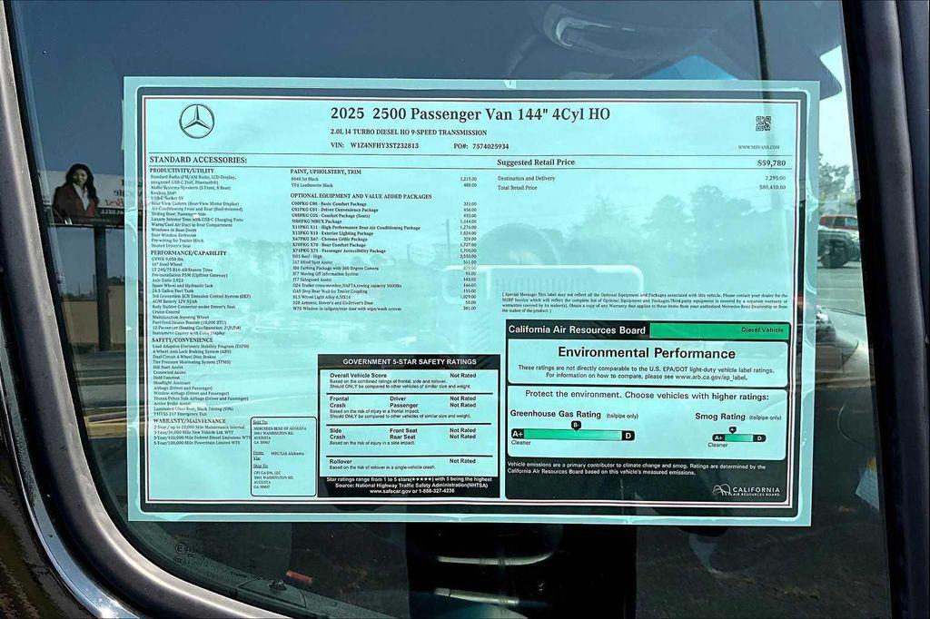 new 2025 Mercedes-Benz Sprinter 2500 car, priced at $80,410