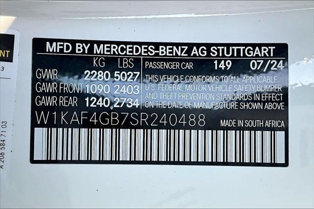 new 2025 Mercedes-Benz C-Class car, priced at $53,935