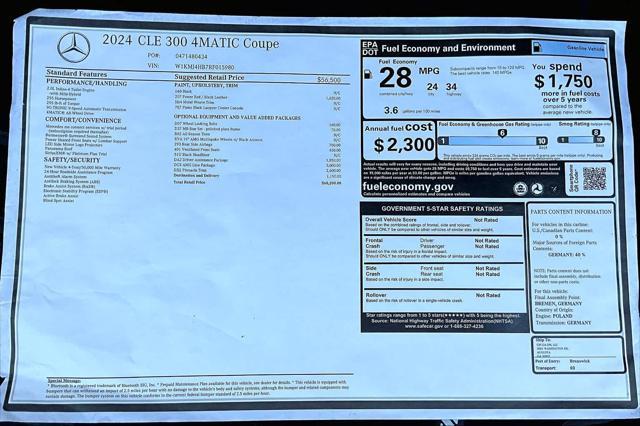 new 2024 Mercedes-Benz CLE 300 car, priced at $68,200