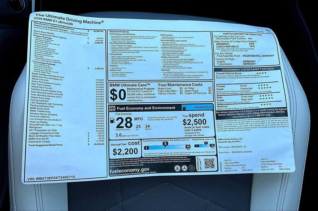 new 2026 BMW X1 car, priced at $49,930