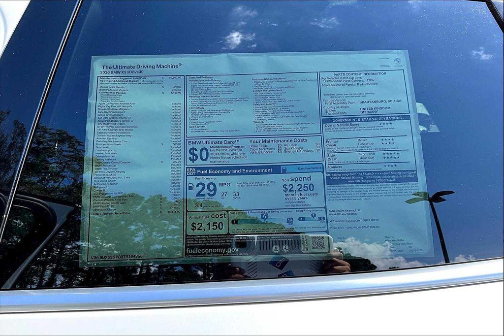 new 2026 BMW X3 car, priced at $55,545