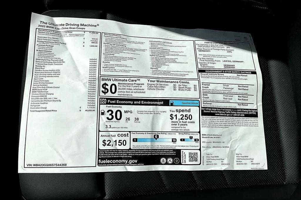 new 2025 BMW 228 Gran Coupe car, priced at $45,525