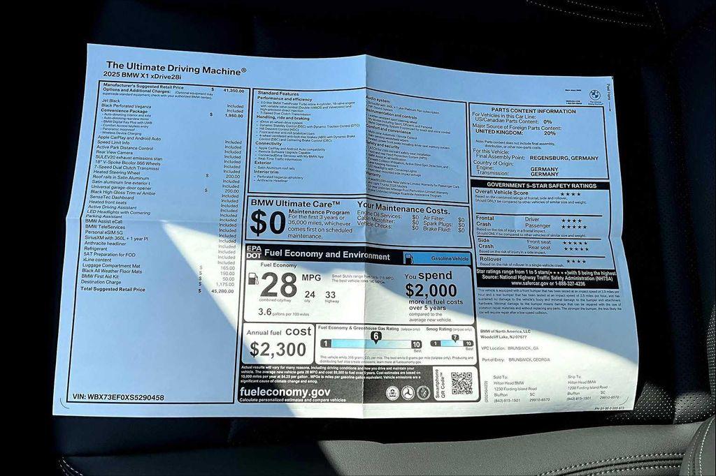 new 2025 BMW X1 car, priced at $45,280