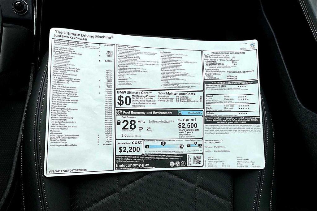 new 2026 BMW X1 car, priced at $49,980