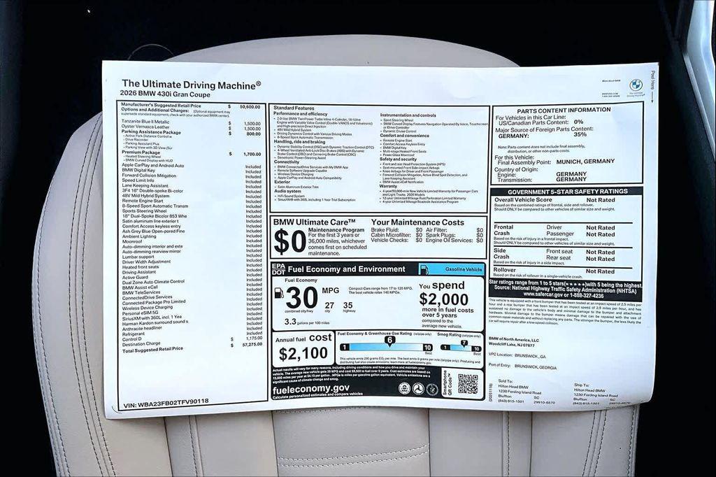 new 2026 BMW 430 Gran Coupe car, priced at $57,275