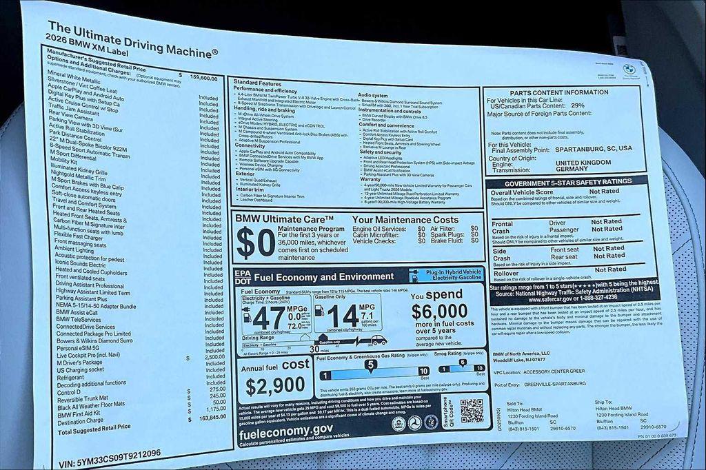 new 2026 BMW XM car, priced at $163,845