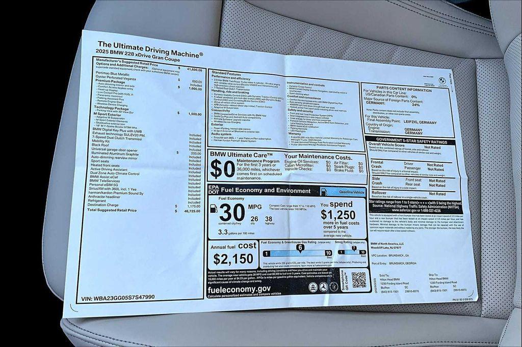 new 2025 BMW 228 Gran Coupe car, priced at $46,725