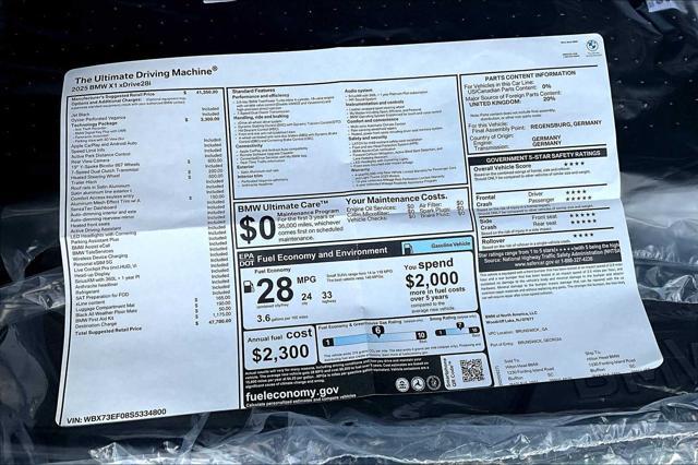 new 2025 BMW X1 car, priced at $47,780