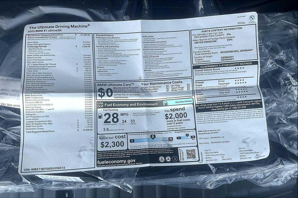 new 2025 BMW X1 car, priced at $47,630