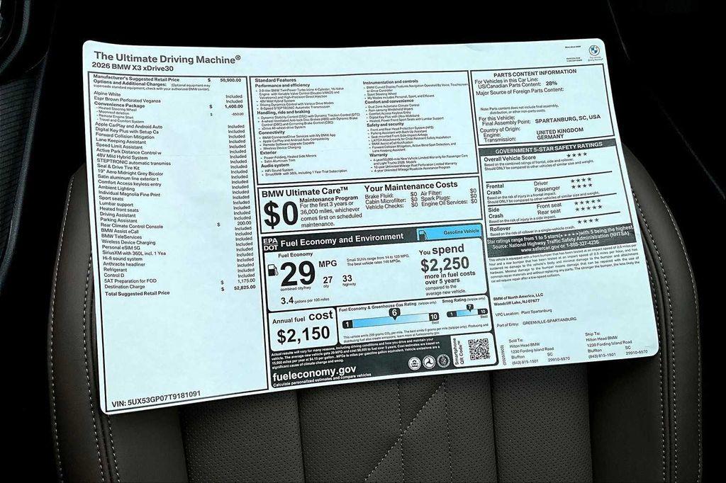new 2026 BMW X3 car, priced at $52,825