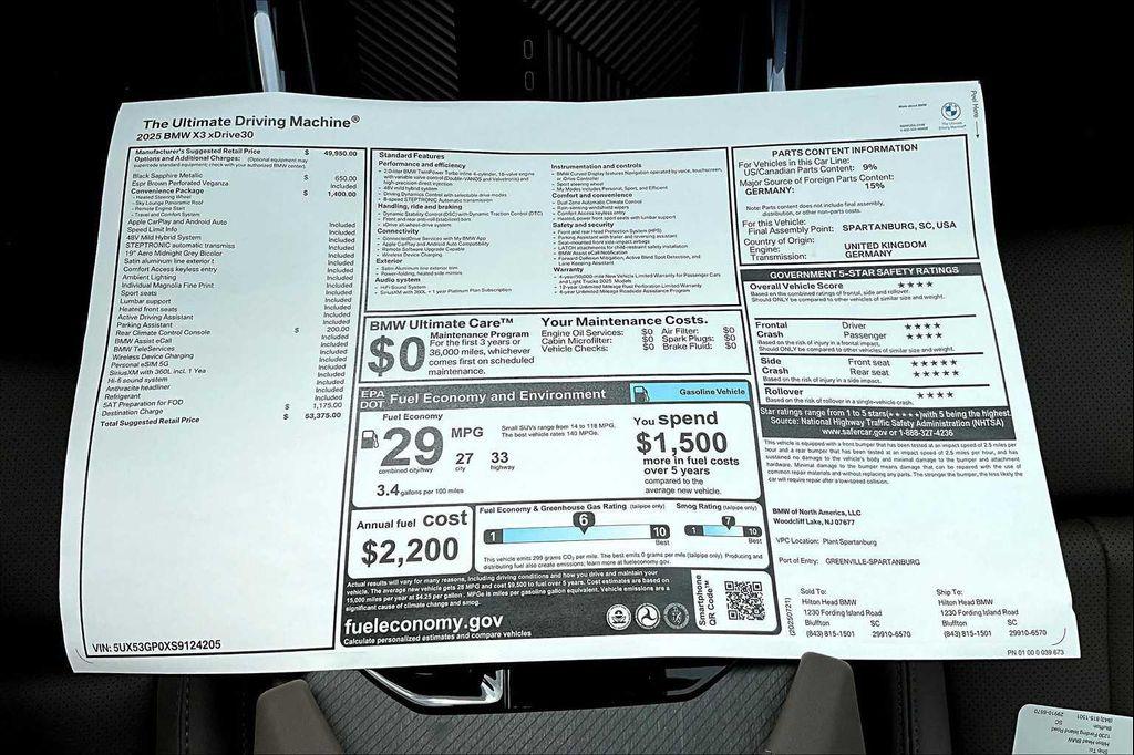 new 2025 BMW X3 car, priced at $53,375