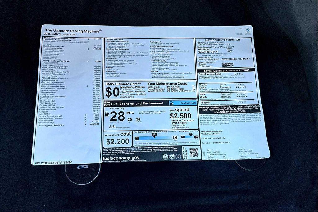 new 2026 BMW X1 car, priced at $46,480