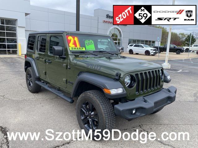 used 2021 Jeep Wrangler Unlimited car, priced at $34,425