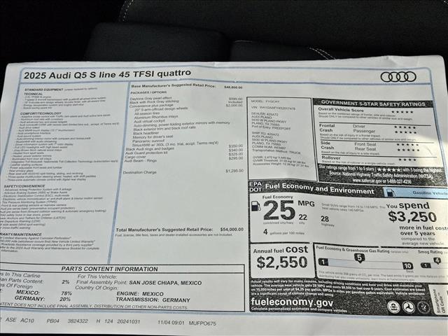 used 2025 Audi Q5 car, priced at $42,667