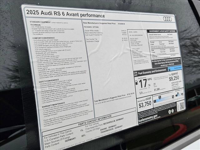 new 2025 Audi RS 6 Avant car, priced at $121,995
