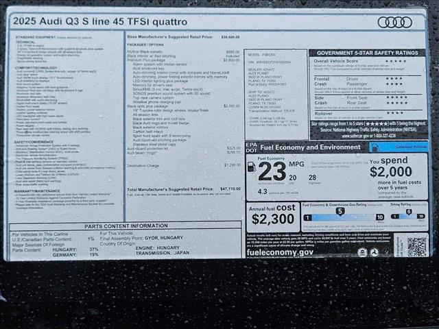 new 2025 Audi Q3 car, priced at $44,971
