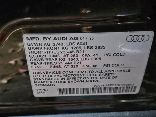 new 2025 Audi Q4 e-tron Sportback car, priced at $65,489