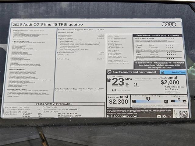 new 2025 Audi Q3 car, priced at $42,089