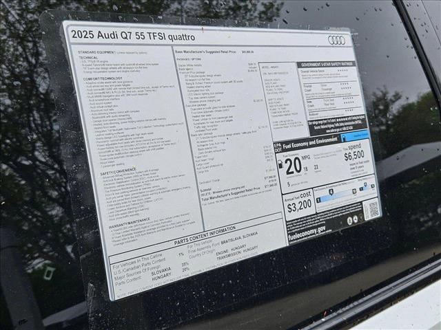 new 2025 Audi Q7 car, priced at $72,137