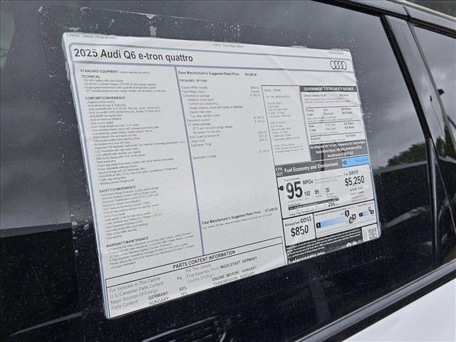 new 2025 Audi Q6 e-tron car, priced at $73,000