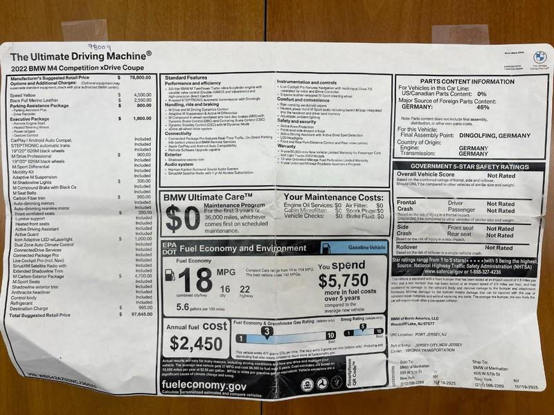 used 2022 BMW M4 car, priced at $77,990