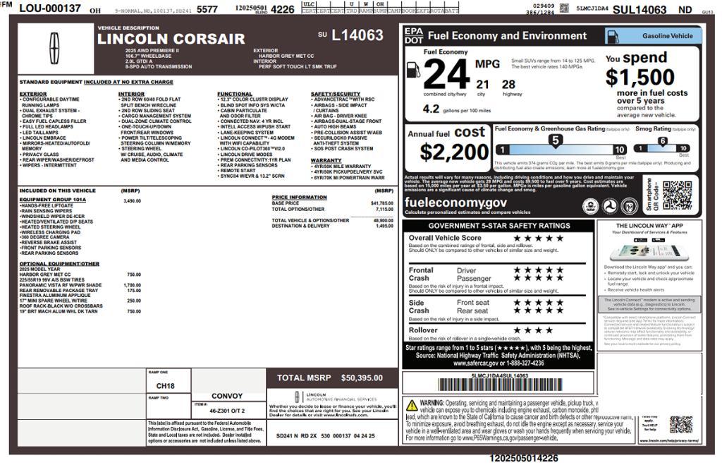 used 2025 Lincoln Corsair car, priced at $34,995