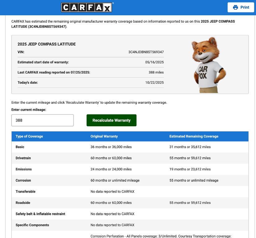 used 2025 Jeep Compass car, priced at $22,695