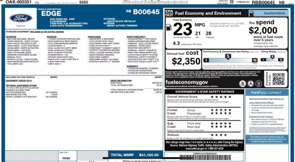 used 2024 Ford Edge car, priced at $28,999