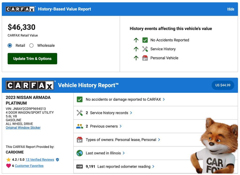 used 2023 Nissan Armada car, priced at $44,495