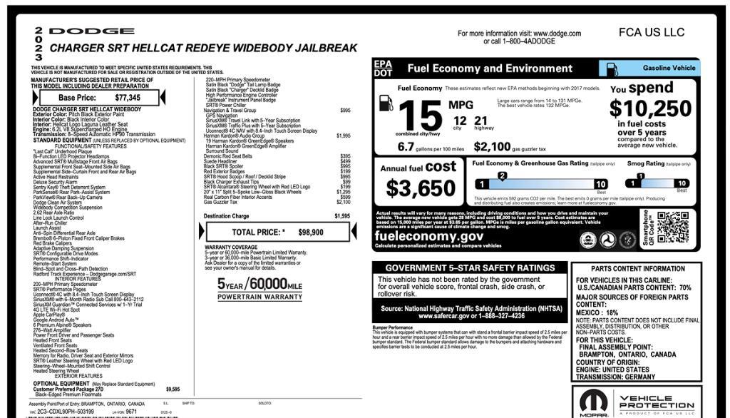 used 2023 Dodge Charger car, priced at $78,995