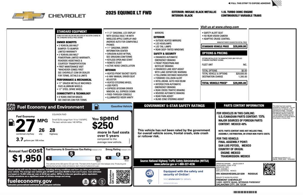 used 2025 Chevrolet Equinox car, priced at $26,495