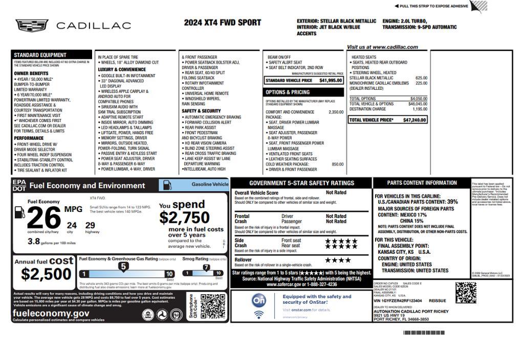 used 2024 Cadillac XT4 car, priced at $32,995