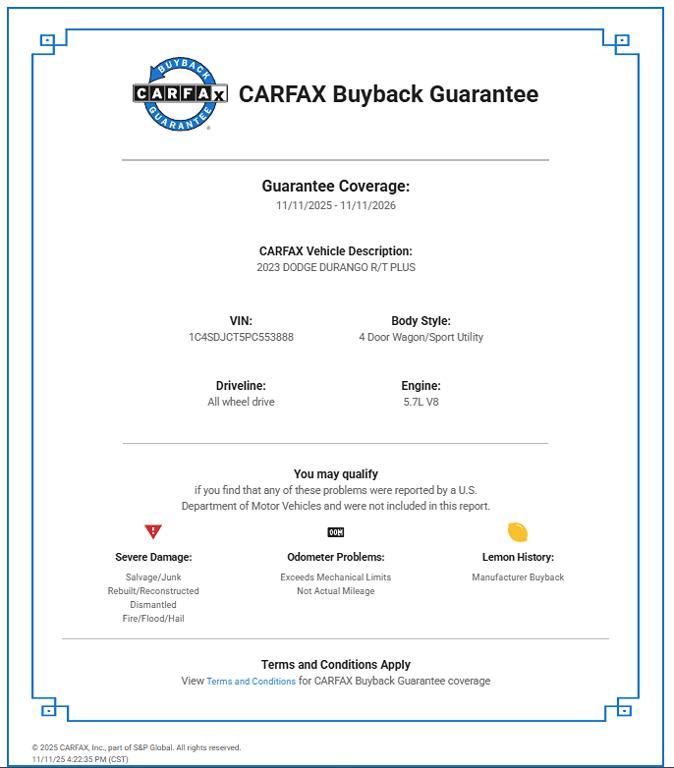 used 2023 Dodge Durango car, priced at $35,995