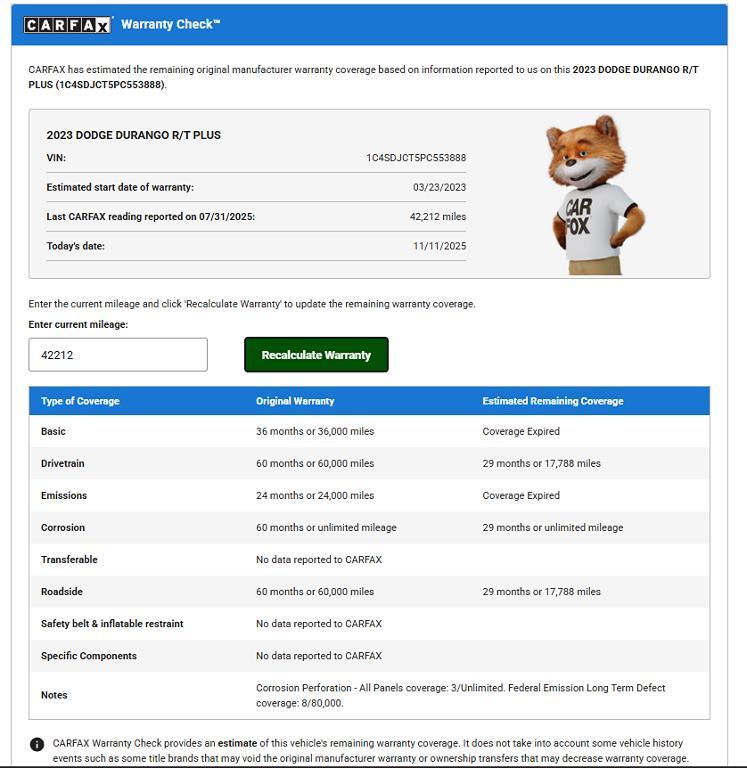 used 2023 Dodge Durango car, priced at $35,995