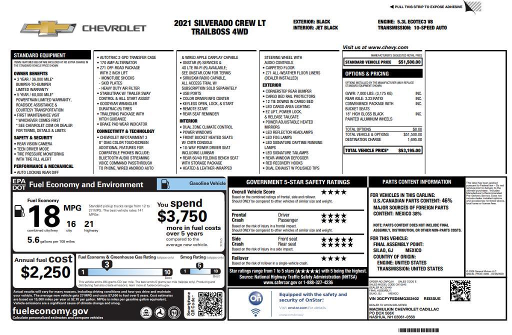 used 2021 Chevrolet Silverado 1500 car, priced at $32,195